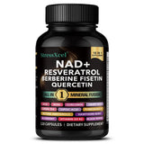 NAD+ Supplement with Resveratrol - Boost NAD+ Levels, Energy & Anti-Aging Support - Superior Absorption, Vegan, 120 Softgels