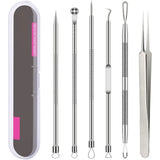 6PCS Pimple Removal Tool Blackheads Acne Remover Face Cleaning Kit Black Dots Remover Acne Tool Pimple Patches Acne LBHL16