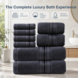 8 Piece Luxury Towel Set – Majestic Plush, Super Absorbent & Quicker-to-Dry, Thick 100% Ring Spun Cotton Towels for Bathroom, Spa & Hotel – 2 Bath, 2 Hand, 4 Washcloths