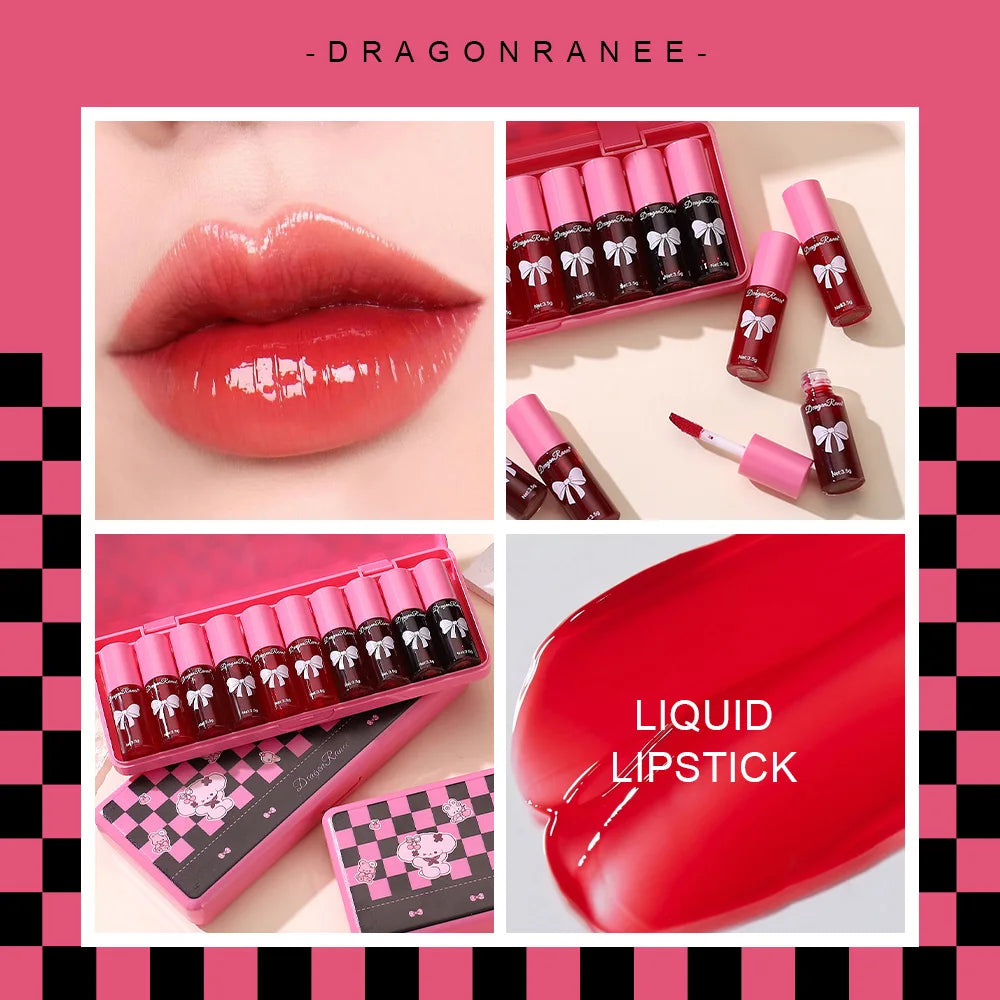 10 pack lip gloss set, easy to color and non fading, moisturizing lip gloss, waterproof and moisturizing lipstick water