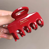 Red Acetate Hair Crabs 5.5cm Long Hair Clips for Girls And Women Korean Fashion Tie up Hair Accessories