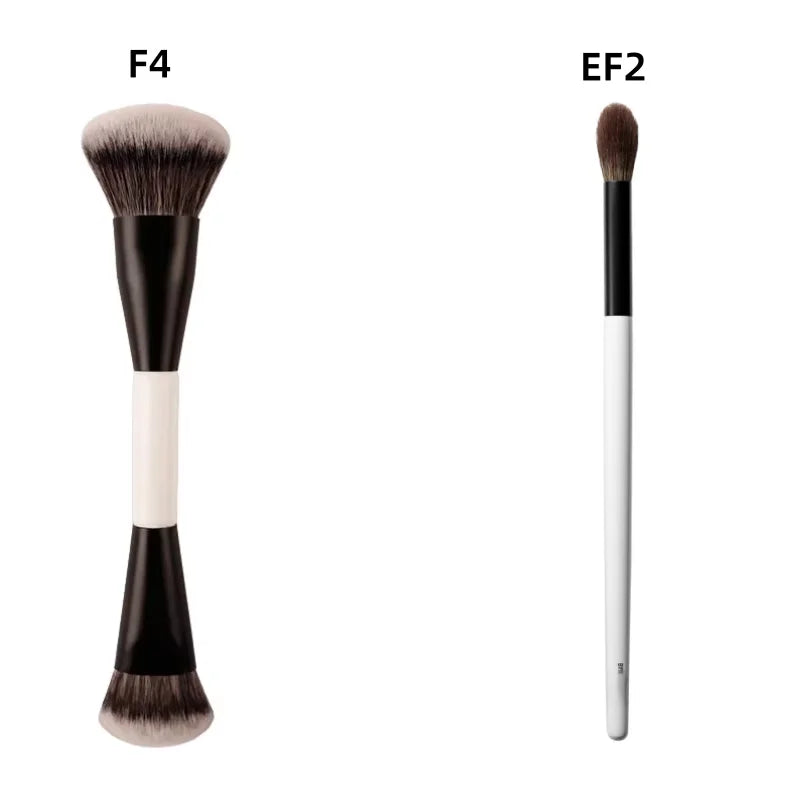 F4 Dual-Ended Foundation Face Brush Double-ended Powder Blush Contour and Eyeshadow Concealer Makeup Brushes