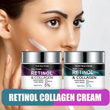 Retinol & Collagen Day Night Moisturizer with Hyaluronic Acid - Hydrating Face Cream for Tender Skin | All Skin Types Organic Fo