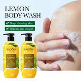 Lemon Shower Gel 400ml, Hypoallergenic, Alcohol-Free, Moisturizing, Nourishing for Skin Care, Refreshing and Oil-Controlling, Suitable for Use All Year Round, Easily Controls Oil and Cleanses Dirt through Rubbing, and Lasts f