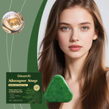 Usman Grass Chamaecyparis Leaf Shampoo Bar - Gentle Cleansing for the Scalp, Nourishing, Voluminous, and Shiny Hair