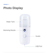 Nano Facial Mister Sprayer Portable Face Nano Mister for Eyelash USB Handy Skin Care Machine for Face Hydrating, Daily Makeup