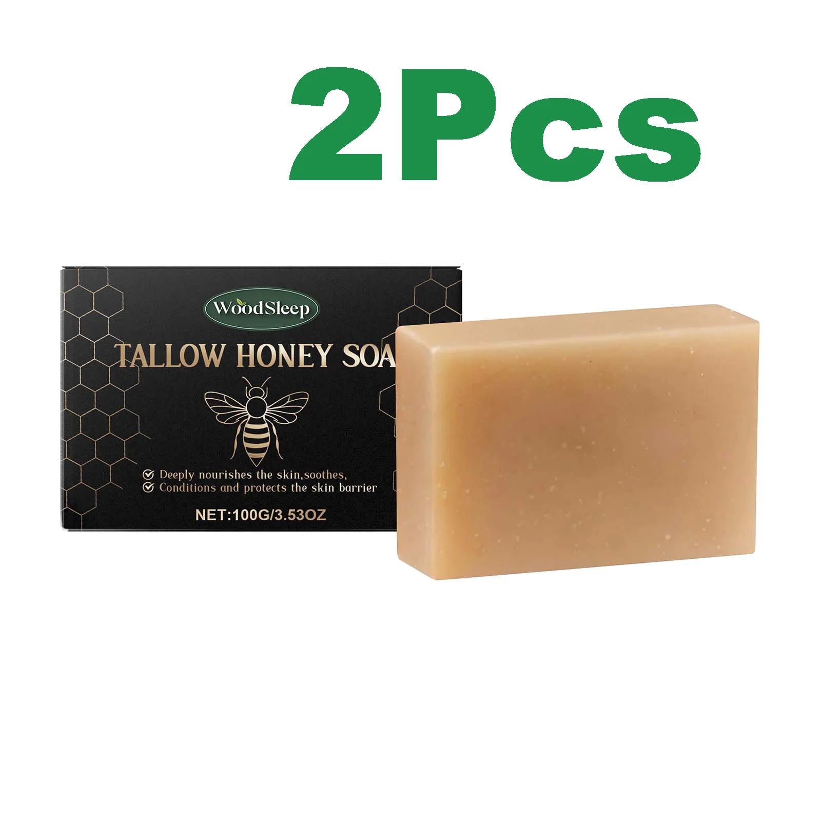 Tallow Honey Soap Bar Gentle Cleansing Bar for Face & Body Rich Lather Moisturizing Redness Relief Soften Smoothing Skin Care