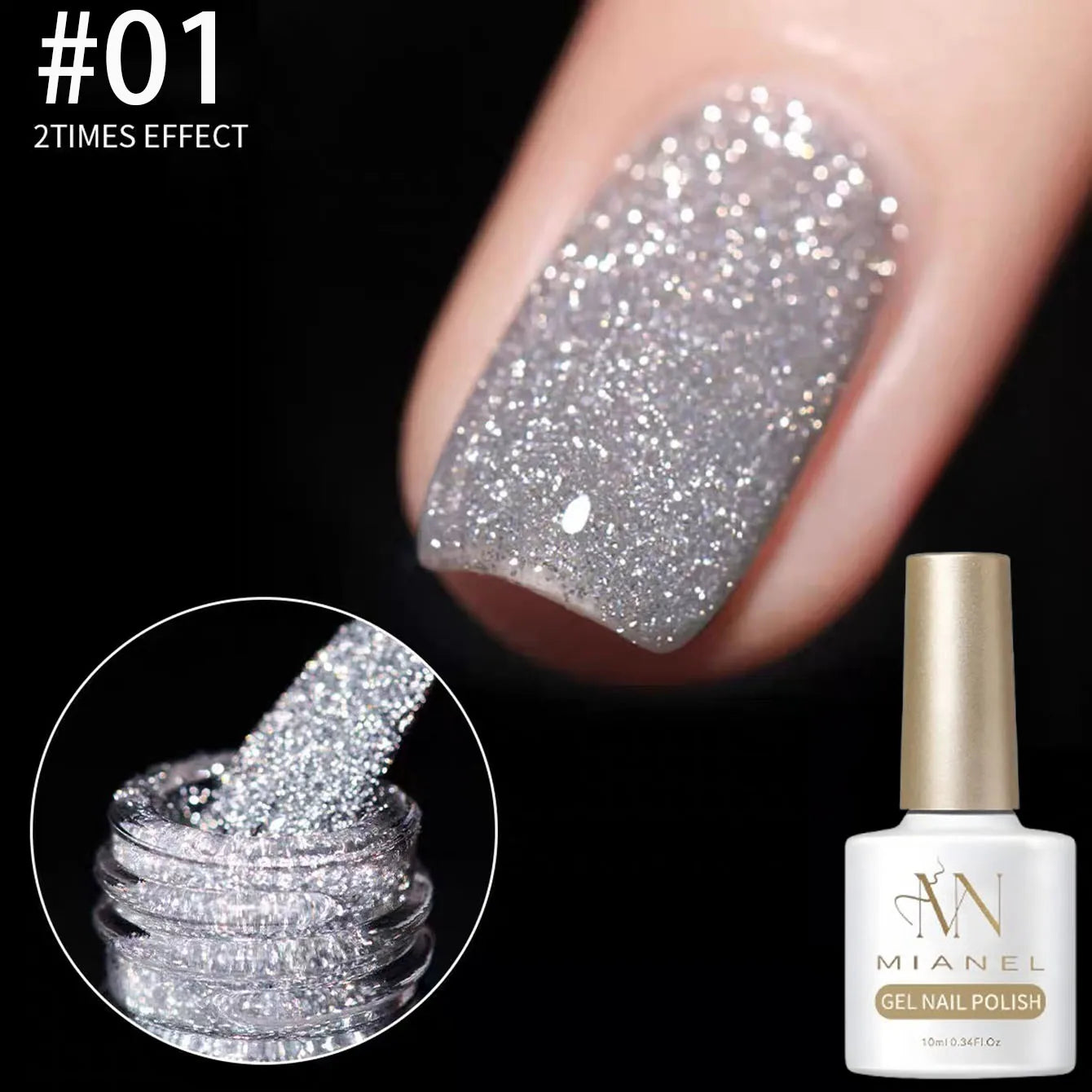 MIANEL Autumn Gel Nail Polish Adhesive Burst Flash Broken Diamond Halloween Christmas Nails Art Kit for Professional Use