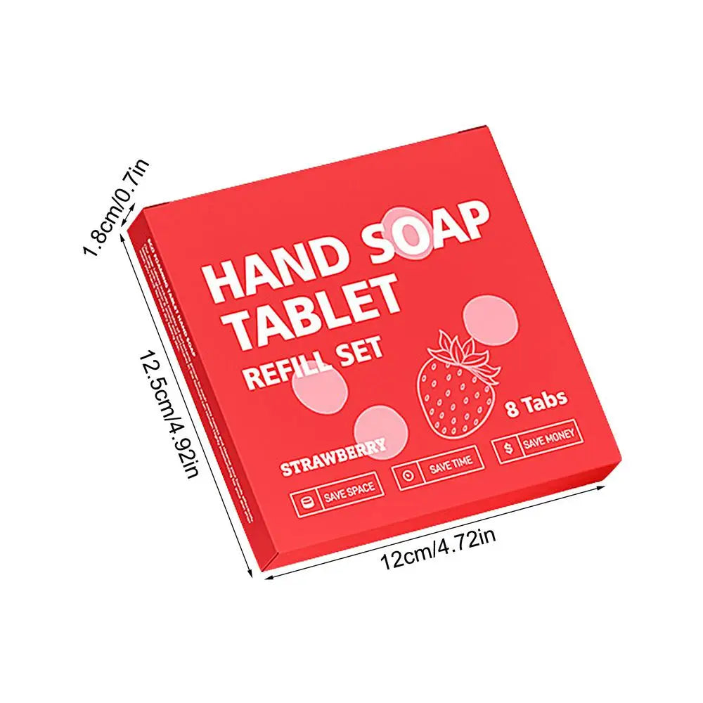 Hand Soap Tablet Refills 8pcs Foaming Hand Wash Tablet Refills Refreshing Fragrance Hand Washing Tool for Business Trip Travel
