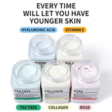 Rose/Hyaluronic Acid/Collagen Jelly Face Mask Powder-Moisturizing, Improving and Hydrating Facial Skin Care-Natural Gel Peel Off