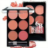6-color Blush and Contouring All-in-one Palette Pearlescent Matte Powder Face Blusher Glitter Highlighter Blush Makeup Palette
