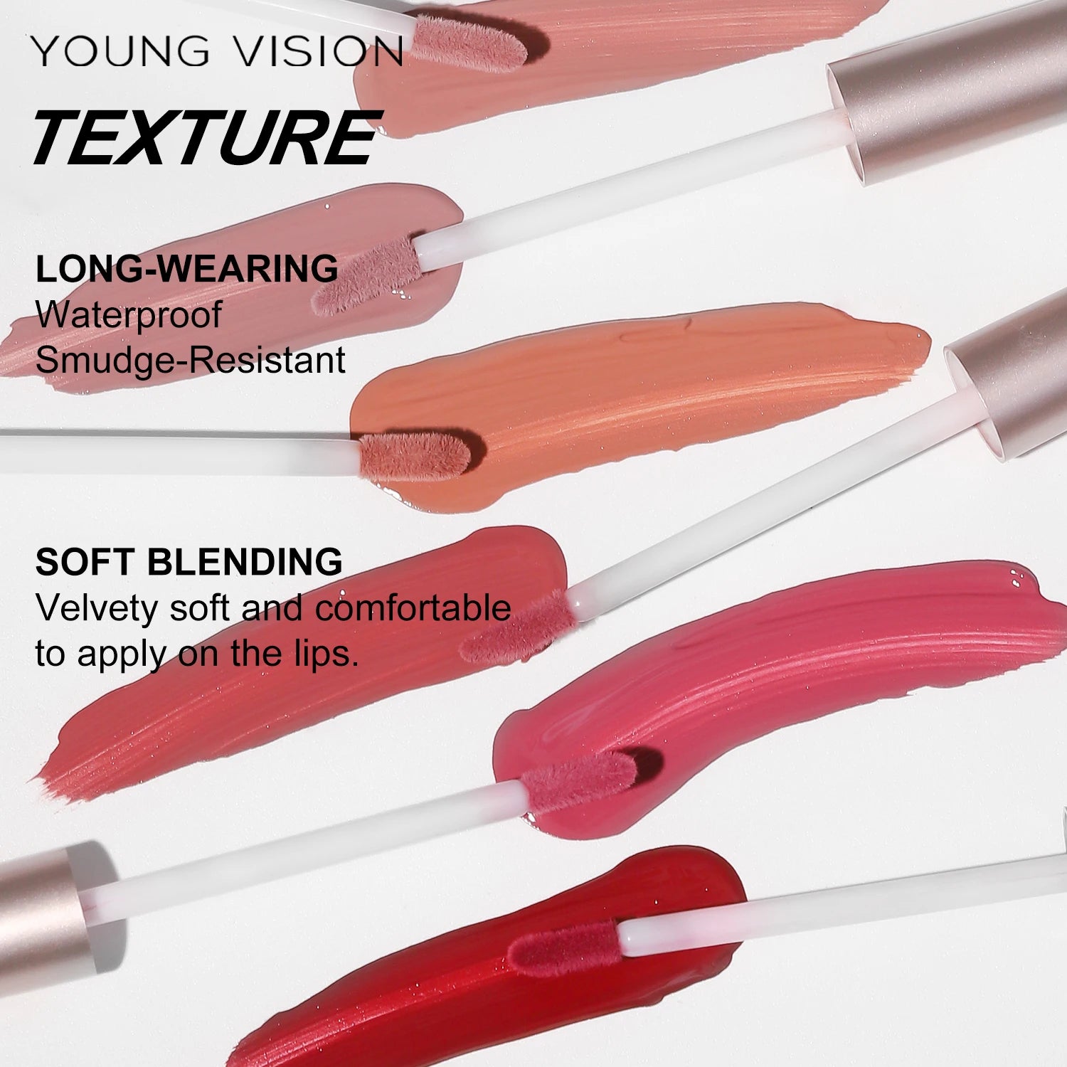Set of 6 NonStick Cup Liquid Lipstick, Long-Lasting Lip Gloss – Matte Finish Lip Gloss, Resistant to Fading