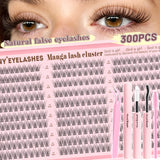 720/200pcs eyelash Extension Kit Fluffy Eyelash Extension kit with Lash Bond and Seal Lash Tweezers Thick Lash Clusters Wispy