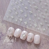 Adhesive stickers with European and American style cross snake black and white wave dot hot silver line letter nail stickers