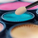 100PCS Disposable Double-Headed Eye Shadow Sponge Applicators 6.5cm with Container for Eyeshadow Stick