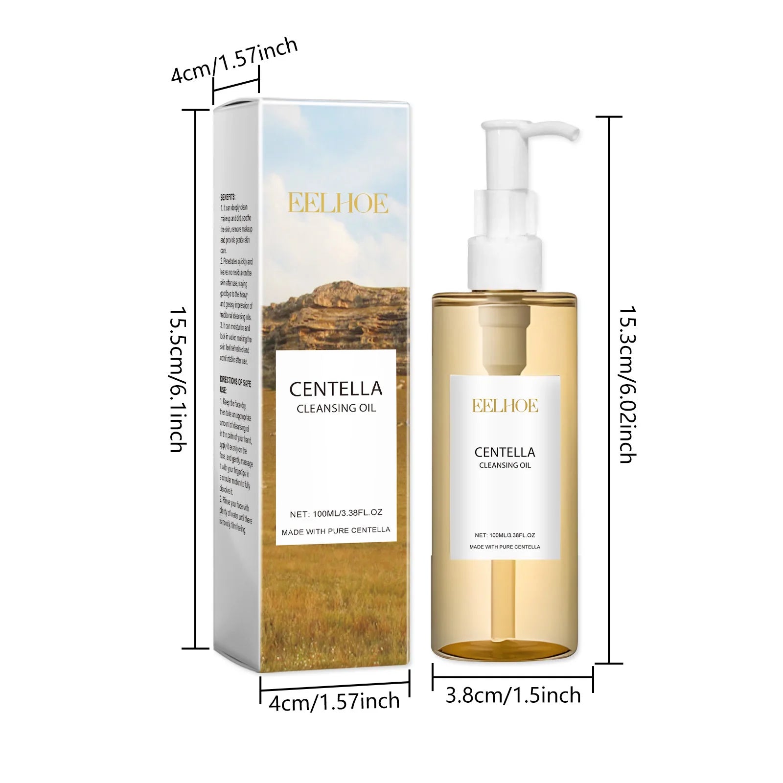 Centella Asiatica Cleansing Oil Makeup Remover Refreshing Clean Pores Oil Control Hydration Gentle Soothing Cleanser Facial Care