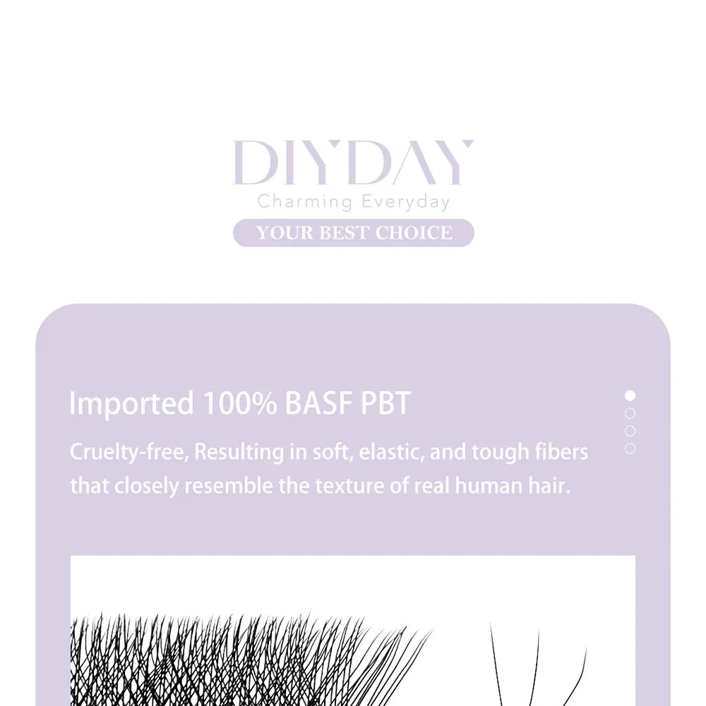 DIYDAY W-Shape Eyelash Extension 3d 4d 5d 6d 7d 8d W Lashes Natural Soft Premade Fan Bloom Effect Eye Lashes for Beauty Makeup