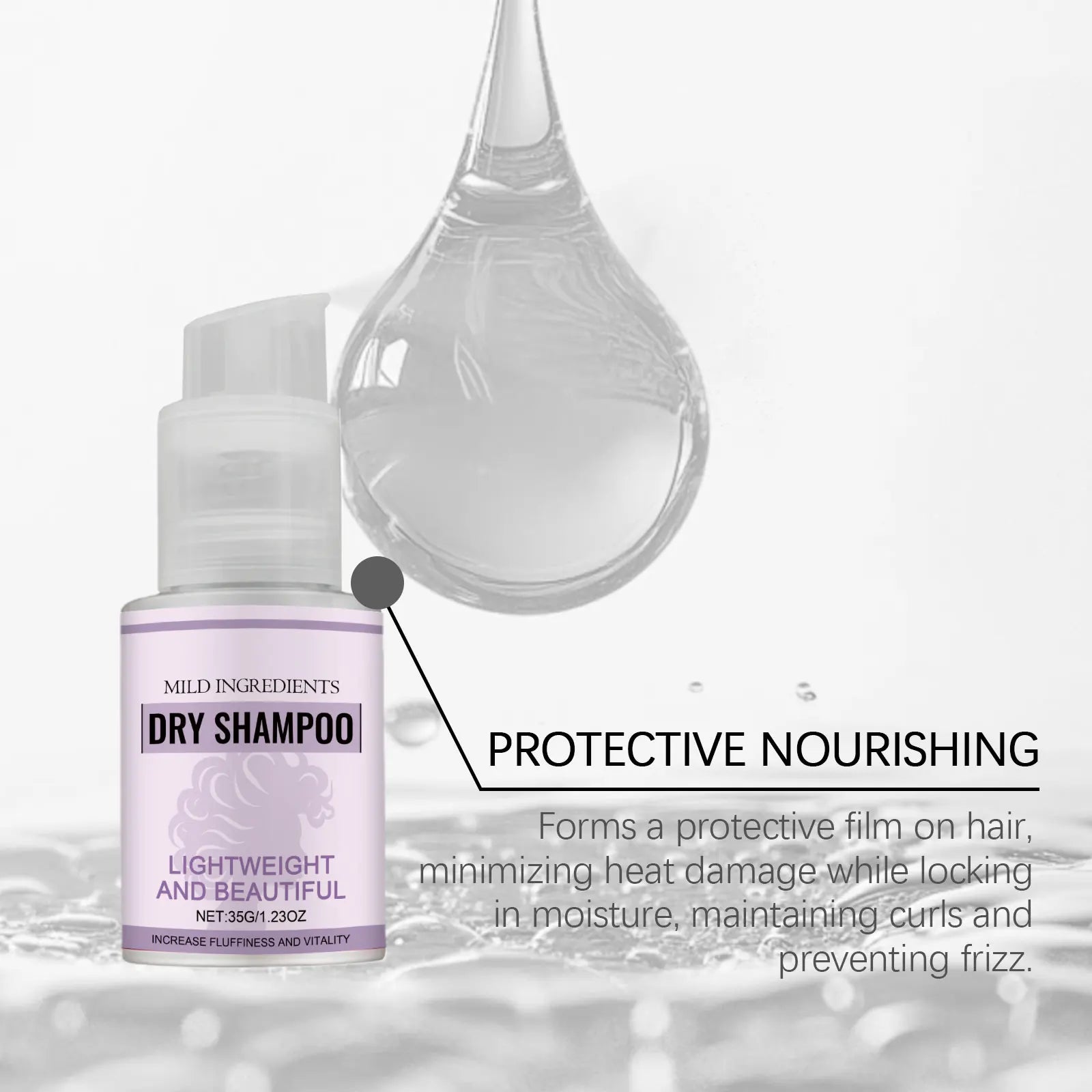 Dry Shampoo Spray Clean Lightweight Lasting Fluffy Quick-Drying Improve Hairing Quality Refreshes Smooth Hairs Soft Care Sprays