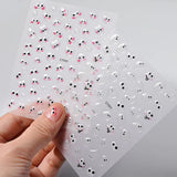 1PCS Summer Eyes 3D Jelly Nail Stickers Sausage Mouth Big Lips Smile Expression Design Self Adhesive Nail Art Stickers
