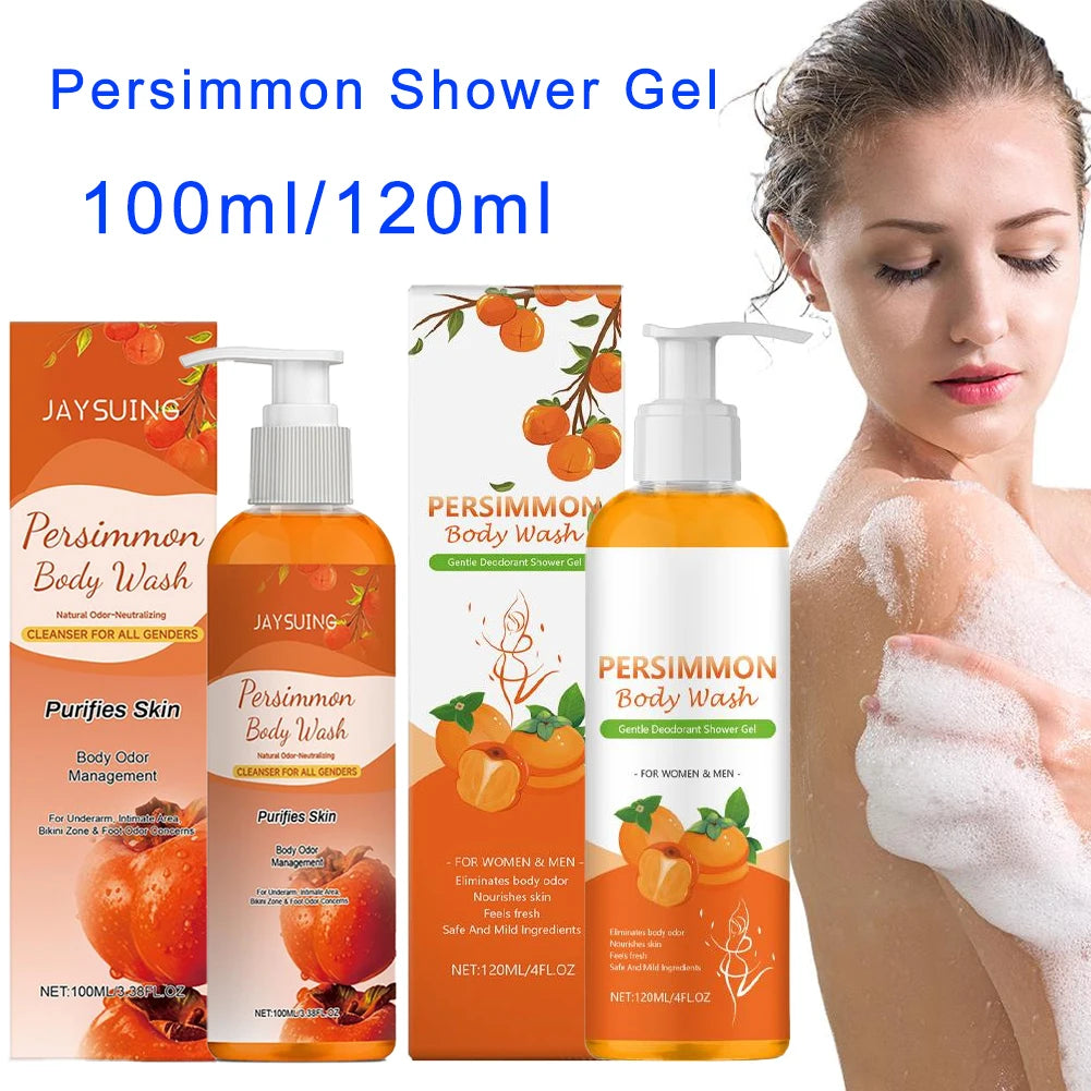 Persimmon Shower Gel Persimmon Extract For Men and Women Gentle on All Skin Types Deodorizing Soap Rose Scent