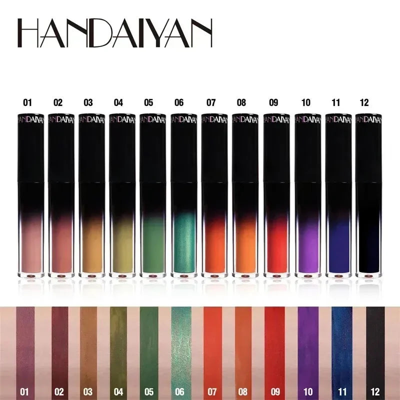 12 Color Halloween Dark Lip Gloss Matte Colorful Non Fade Liquid Lipstick Kit Waterproof Lasting Black Red Blue Velvet Lipsticks