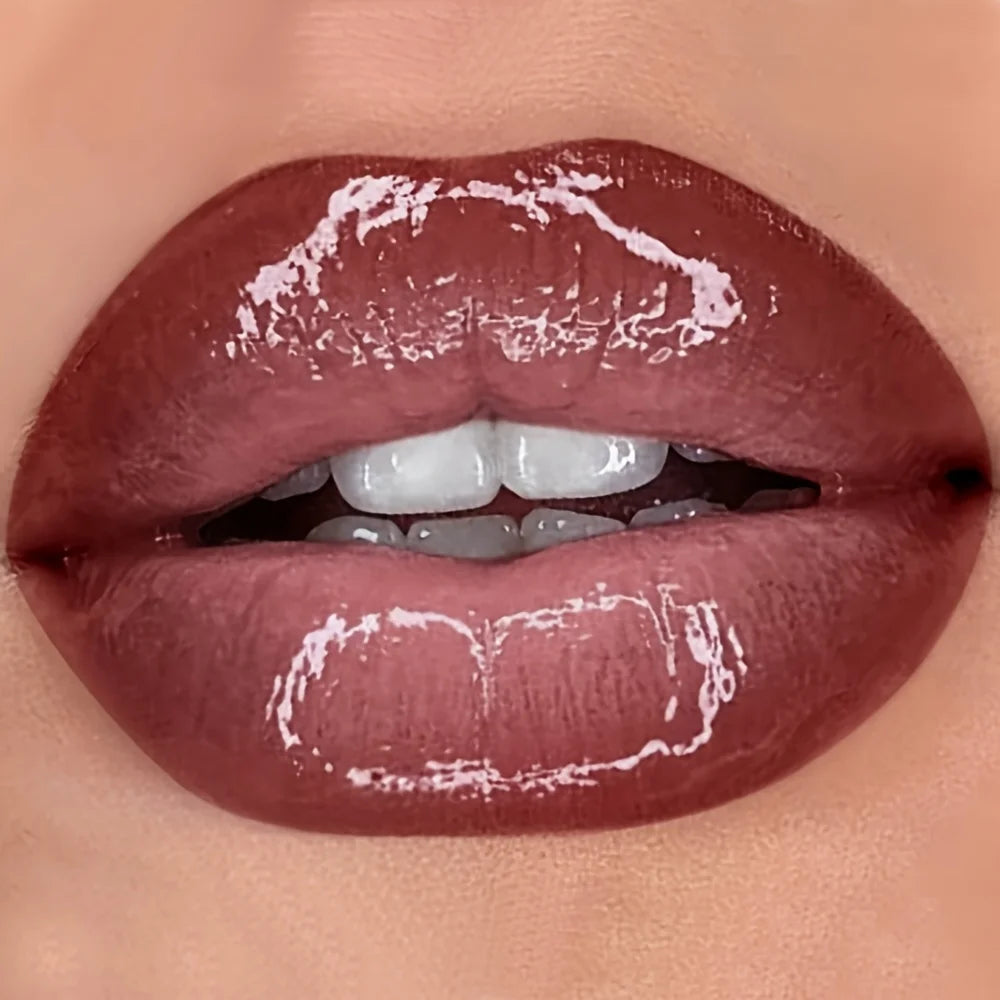 3PCS Ombre Lip Kit: Lip Liner + Lip Gloss + Lip Oil, Gradient Lips Makeup, Nude Shades, Hydrating, Non-Sticky