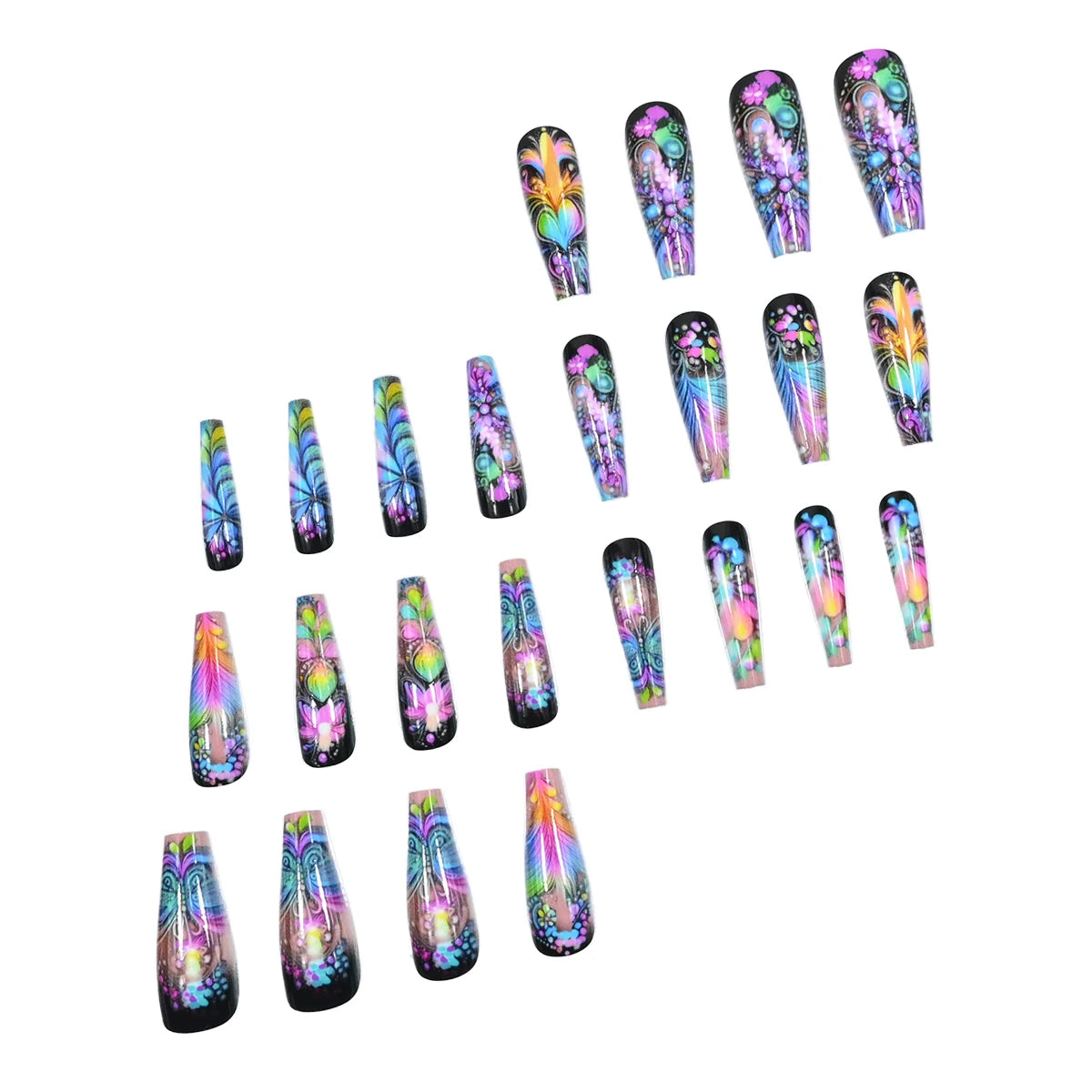 Transform Your Nails With 24pcs Extra Long Stiletto French Style Modern Classic Simple BLACK Solid Color Full Cover Fake Nail Ki