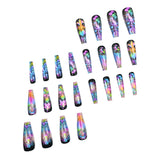 Transform Your Nails With 24pcs Extra Long Stiletto French Style Modern Classic Simple BLACK Solid Color Full Cover Fake Nail Ki