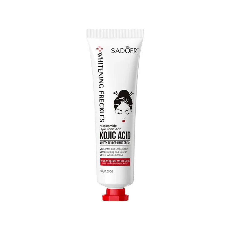 SADOER Kojic Acid Hand Cream Brightening Repair Dry Rough Skin Moisturizing Nourishing Smoothing Hydrating Daily Hand Care 30g