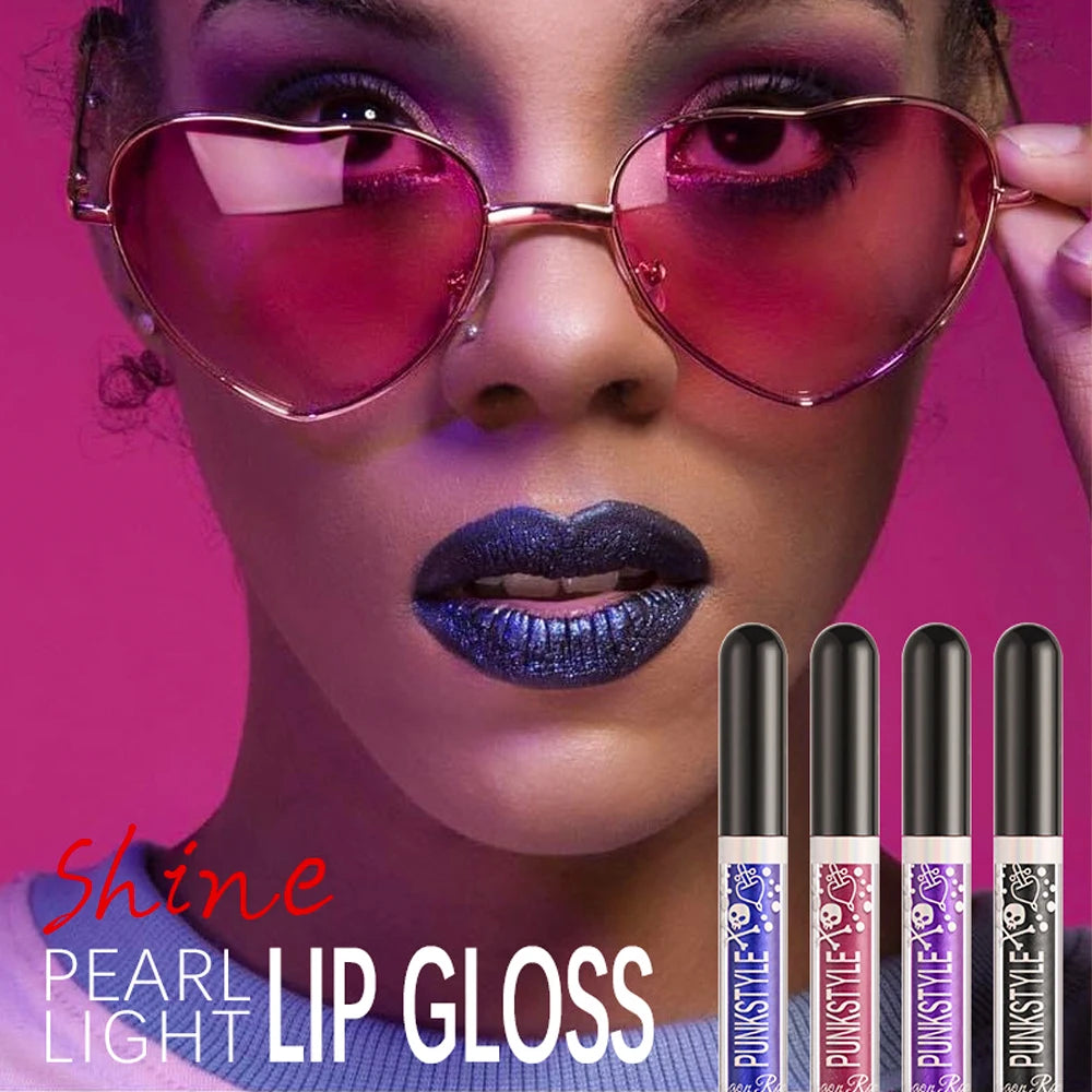 12 Lip Gloss Set Box for Halloween and Christmas Makeup with Pearlescent Shining, Waterproof, Durable, Natural Makeup, Shining,