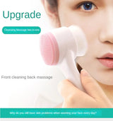Silica Gel Facial Brush Double Sided Facial Cleanser Blackhead Removing Product Pore Cleaner Exfoliating Facial Brush Face Brush