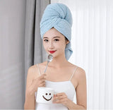 Super Absorbent Elastic Band Head Towel for Women's Hair Drying - Extra Large Microfiber Hair Towel Wrap with Headband