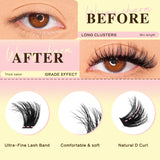 WOSHEER Eyelash Clusters Kit Thick Individual Lashes Lash Bond And Seal And Remover Faux Mink Lashes Eyelash Extension DIY