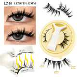 2 Pairs Magnetic Eyelash Natural Look Fluffy False Eyelashes Reusable Magnetic Eyelash Set with Applicator No Glue Need Makeup
