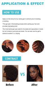 GOIPLE 100g Tea Tree Mint Braid Styling Gel Edge Control Frizz Smooth Hair Wax Pomade Loc Twist Braiding Cream For African Women