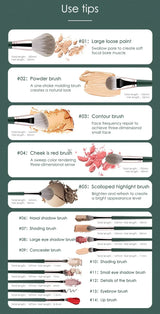 14Pcs Makeup Brushes Soft Fluffy Makeup Tools Cosmetic Powder Eye Shadow Foundation Blush Blending Beauty Make Up Brush