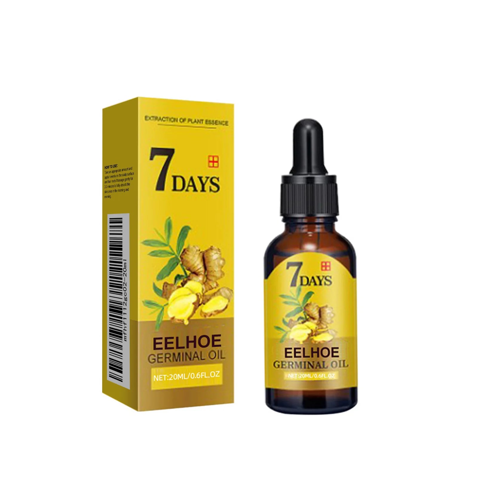 EELHOE Ginger Oil for Hair Growth Smooth Split Ends in Hair Strengthener Dense Prevent Hair Loss Woman Ginger Essential Oil 40ml