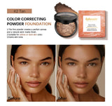 Demi Matte Natural Finish Baked Brighten Color Correcting Powder Foundation Buildable Light to Coverage Oil Control Makeup