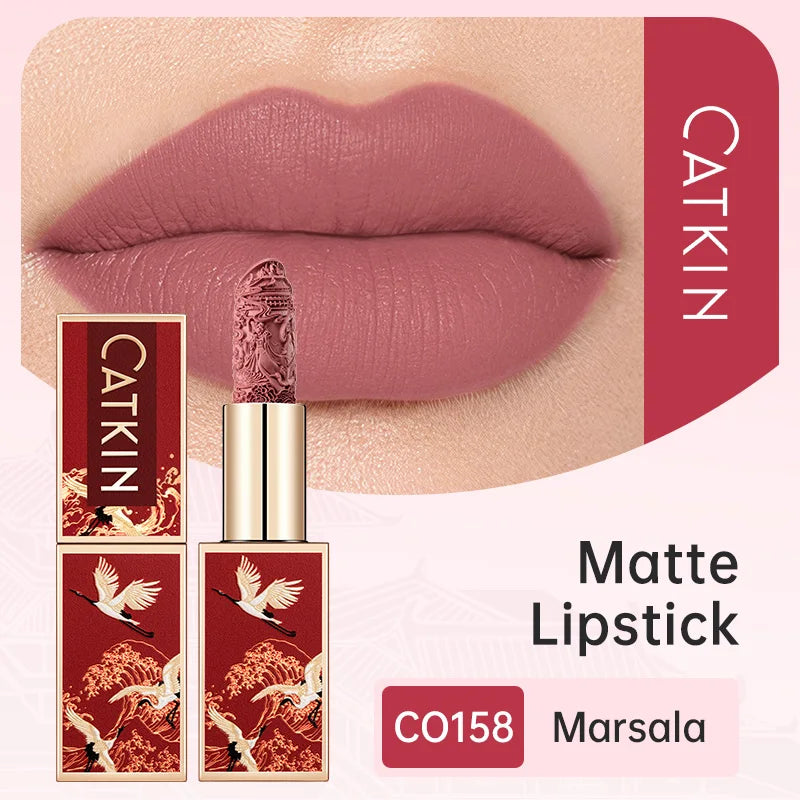 CATKIN Makeup Velvet Matte Lipstick, Hydrating Long‑Lasting Creamy Smooth, for Halloween Cosplay & Party Lip Looks