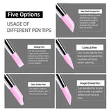 5Pcs/set Silicone Nail Brush UV Gel Polish Tip 3D Image DIY Dotting Polish Brushes Pen Professional DIY Manicure Tools
