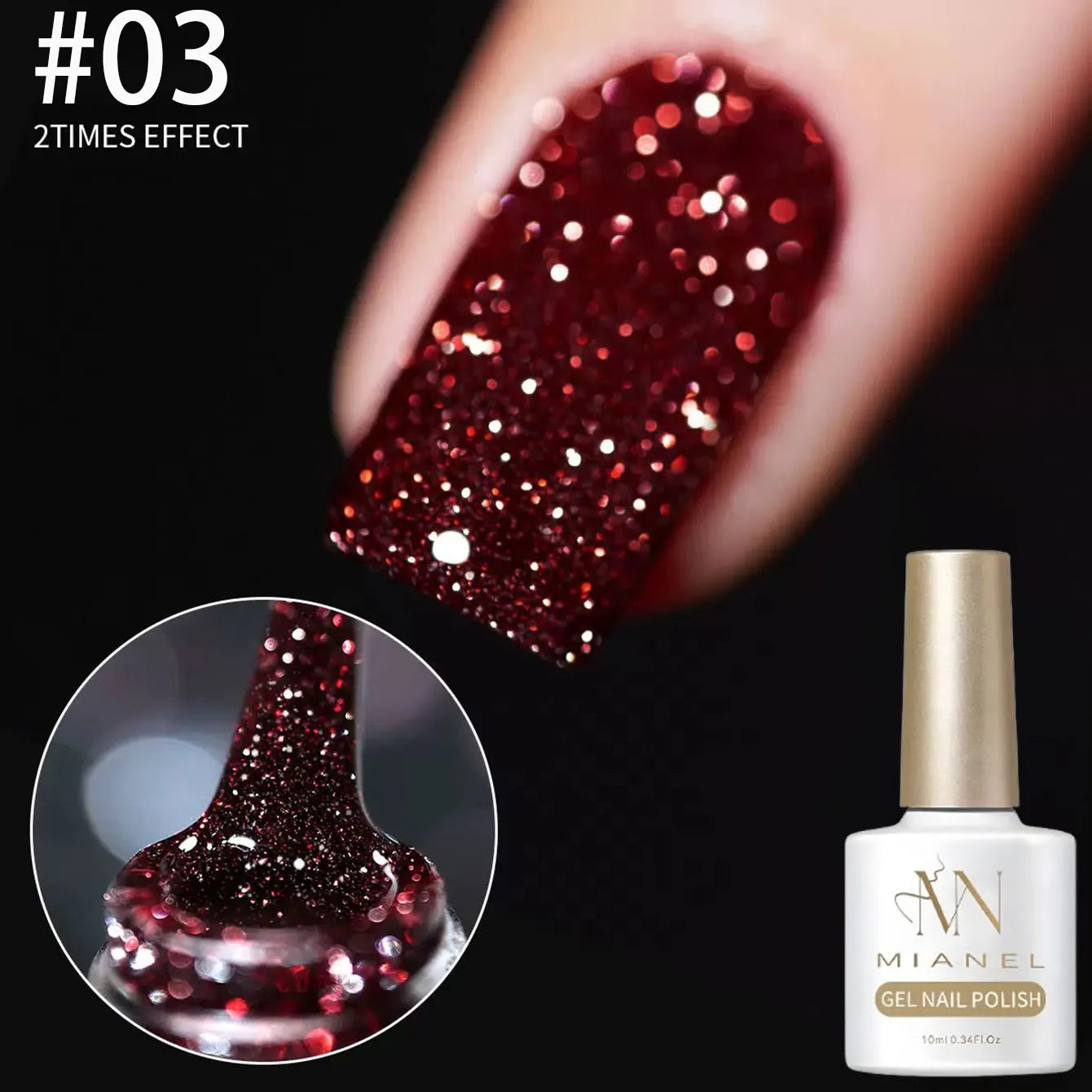 MIANEL Autumn Gel Nail Polish Adhesive Burst Flash Broken Diamond Halloween Christmas Nails Art Kit for Professional Use