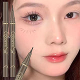 Waterproof liquid eyeliner 4 colors ultra fine tip long lasting Korean makeup easy for beginners black brown cold tea brown