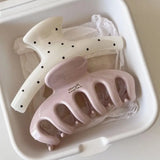 Korean Large Size Acrylic Dragon Bone Shark Hair Clip French Style Polka Point Arc Back of Head Hair Claw Clamp Hair Accessories