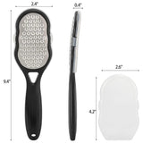 Professional Heavy-Duty Stainless Steel Painless Foot File & Remover with Splash Guard & Handle Suitable for Care Cracked Heels