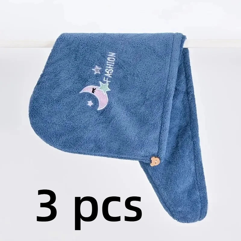 Quickly Dry Hair Hat Towels Super Absorbent Soft Bathroom Women Head Towels Cute Hair Towel Hair Dry Wrap Bonnets