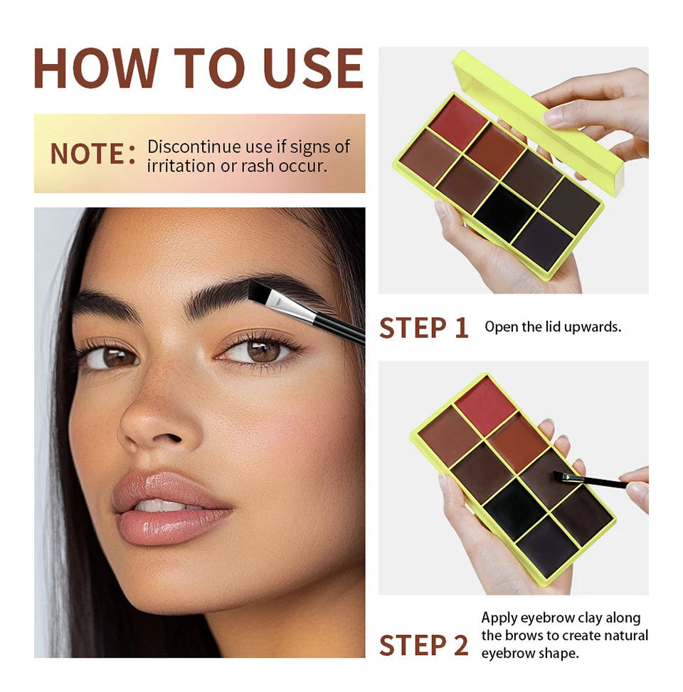 Eyebrow Cream Blush Curve Case Cream Cosmetics Highlighter Palette Matte Shimmer Finishes Shadow Tones Long-Lasting Cosmetics