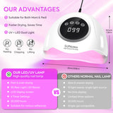 DianaBeauty 380W Professional UV LED Nail Lamp For Quick Drying Gel Nail Polish 90LEDS Gel Drying Lamp With 4 Timer Setting