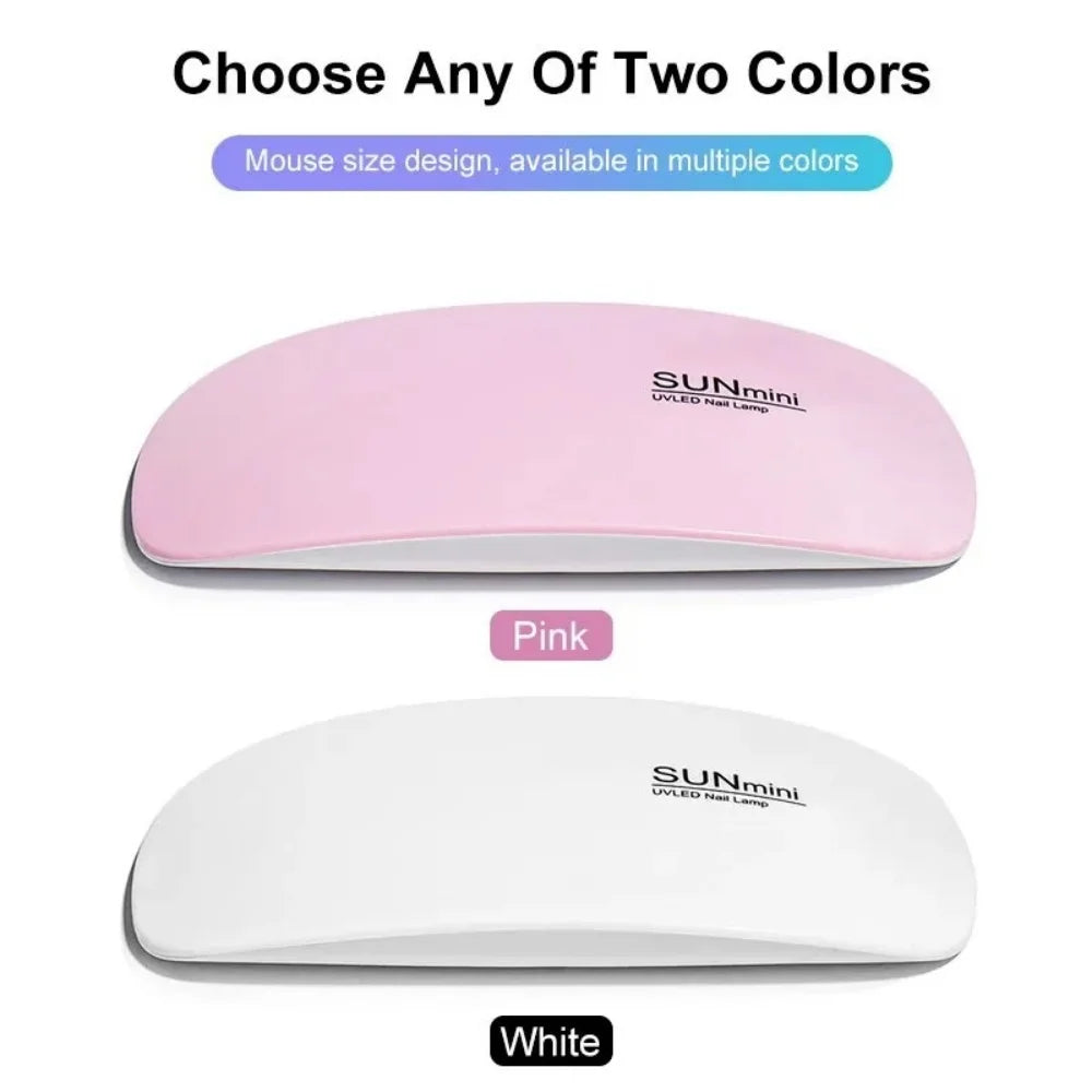 6W Foldable UV LED Nail Lamp Portable Manicure Dryer Machine Quick Drying Gel Polish Tool for Home Professional Use with USB