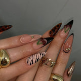 24 false nail pieces shipped randomly, Instagram-style false nails, wearable full-coverage almond-shaped press-on nails.