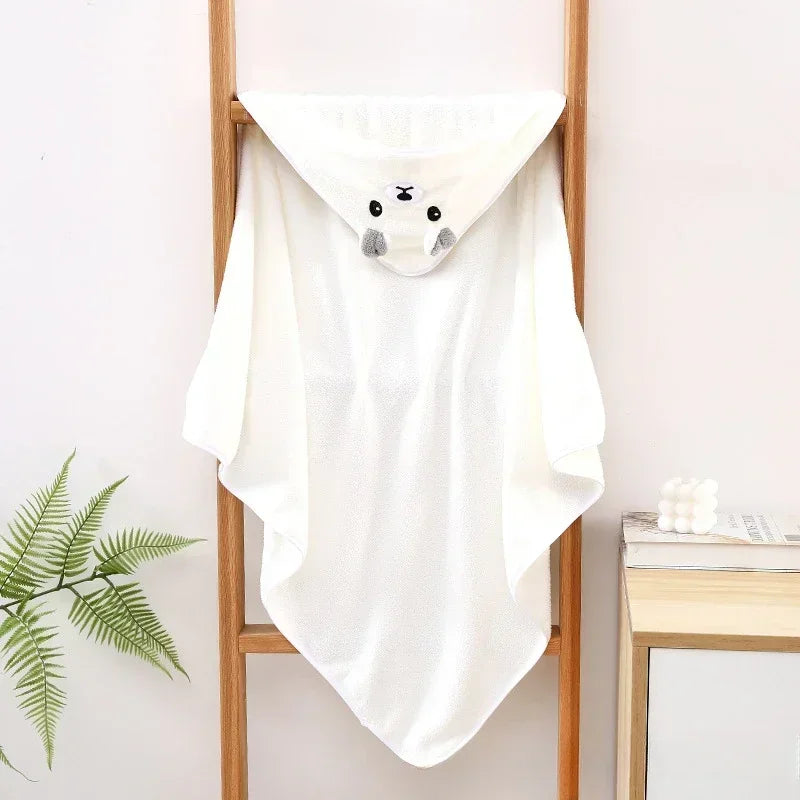 Soft Bath Towel for Baby Absorbent Towel Newborn Swaddle Wrap Baby Blankets for Girls Boys Thick Hooded Bath Towel Cloak lj